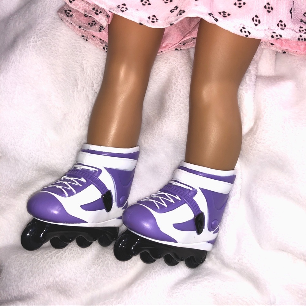 18inch girl doll roller blades skates purple
